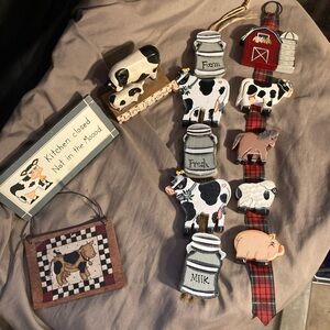 Rustic Farm Animal Wall Hanging Set